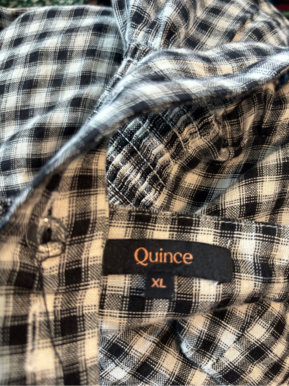 Quince 100% European Linen Midi Dress In Classic Mini Gingham Size XL - Picture 13 of 14